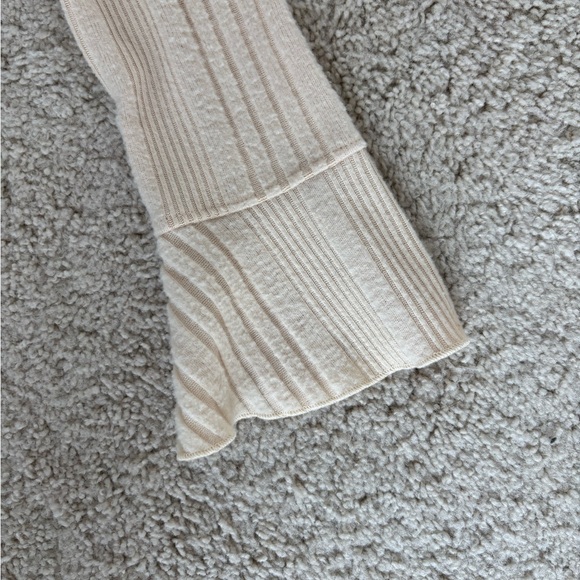 Beige Ribbed Button-Up Cardigan - Picture 3 of 5